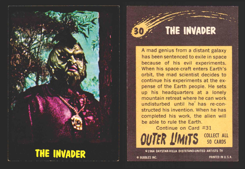 1964 Outer Limits Bubble Inc Vintage Trading Cards #1-50 You Pick Singles #30  - TvMovieCards.com