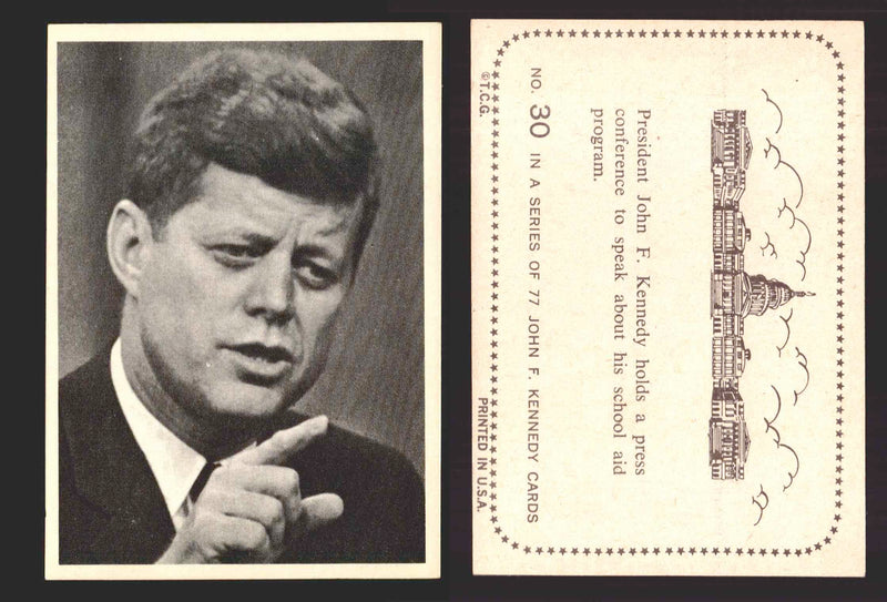 1964 The Story of John F. Kennedy JFK Topps Trading Card You Pick Singles #1-77 #30  - TvMovieCards.com