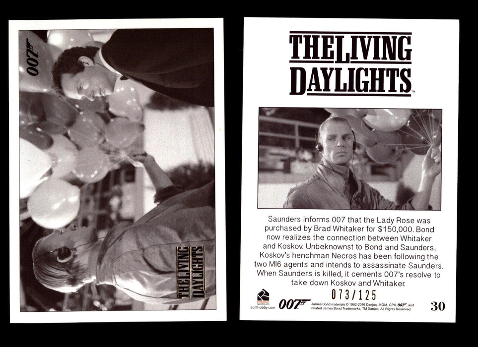 James Bond Archives The Living Daylights Gold Parallel Card You Pick Single 1-55 #30  - TvMovieCards.com