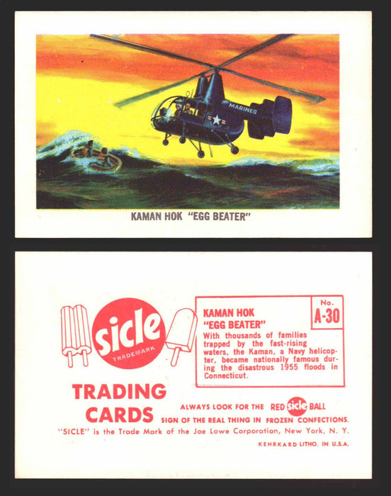 1959 Sicle Airplanes Joe Lowe Corp Vintage Trading Card You Pick Singles #1-#76 A-30	Kaman HOK “Egg Beater”  - TvMovieCards.com