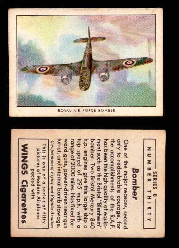 1941 Modern American Airplanes Series B Vintage Trading Cards Pick Singles #1-50 30	 	Royal Air Force Bomber  - TvMovieCards.com