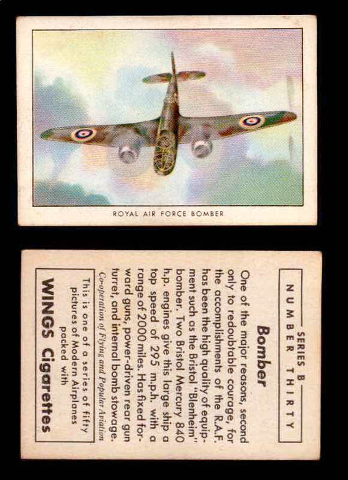 1941 Modern American Airplanes Series B Vintage Trading Cards Pick Singles #1-50 30	 	Royal Air Force Bomber  - TvMovieCards.com