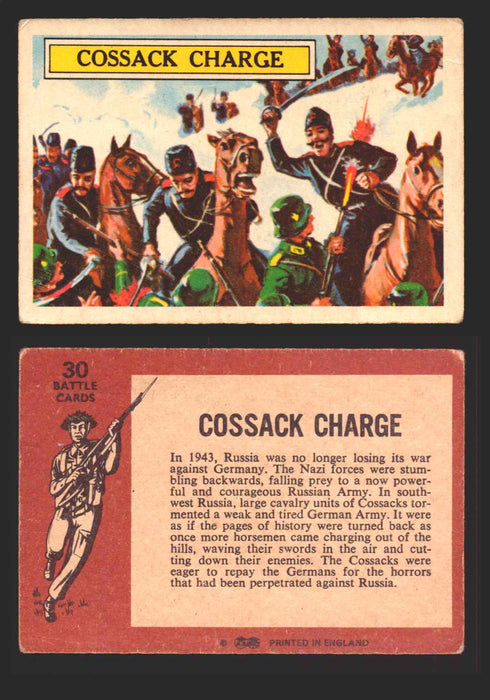 1965 Battle World War II A&BC Vintage Trading Card You Pick Singles #1-#73 30   Cossack Charge  - TvMovieCards.com