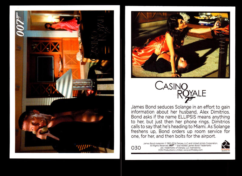 James Bond Archives 2014 Casino Royal Gold Parallel Card You Pick Number #30  - TvMovieCards.com