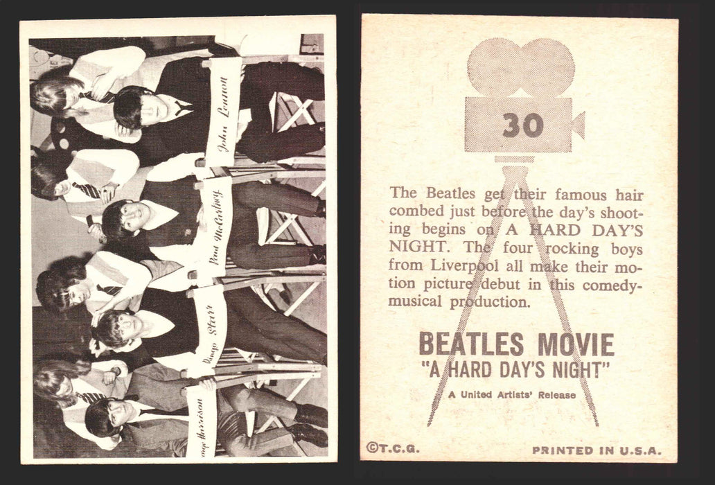 Beatles A Hard Days Night Movie Topps 1964 Vintage Trading Card You Pick Singles #30  - TvMovieCards.com