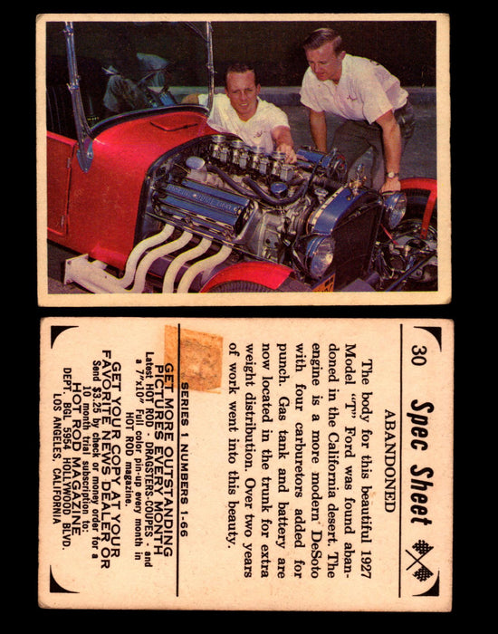 1965 Donruss Spec Sheet Vintage Hot Rods Trading Cards You Pick Singles #1-66   - TvMovieCards.com