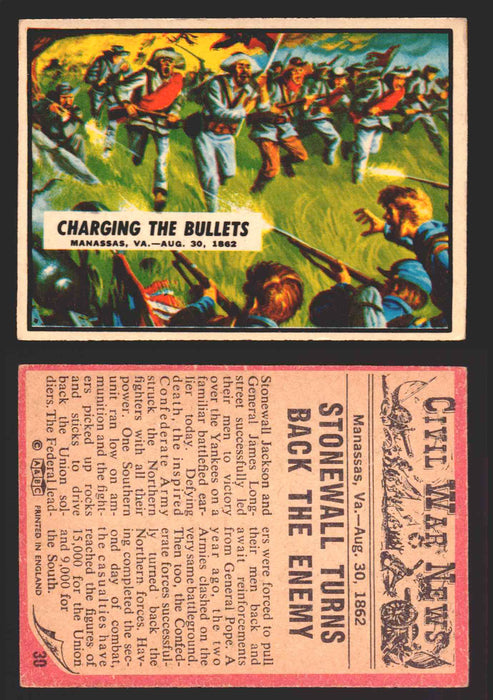 Civil War News Vintage Trading Cards A&BC Gum You Pick Singles #1-88 1965 30   Charging the Bullets  - TvMovieCards.com