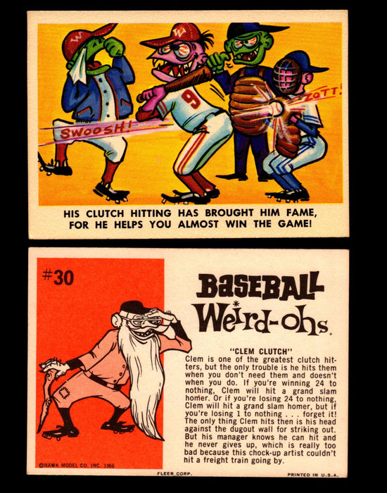 Weird-ohs BaseBall 1966 Fleer Vintage Card You Pick Singles #1-66 #30 Clem Clutch  - TvMovieCards.com