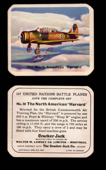 Cracker Jack United Nations Battle Planes Vintage You Pick Single Cards #1-70 #30  - TvMovieCards.com
