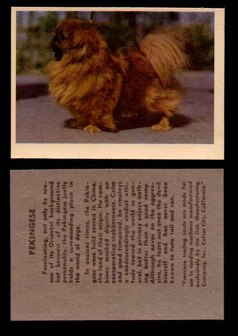 1957 Dogs Premiere Oak Man. R-724-4 Vintage Trading Cards You Pick Singles #1-42 #30 Pekingese  - TvMovieCards.com