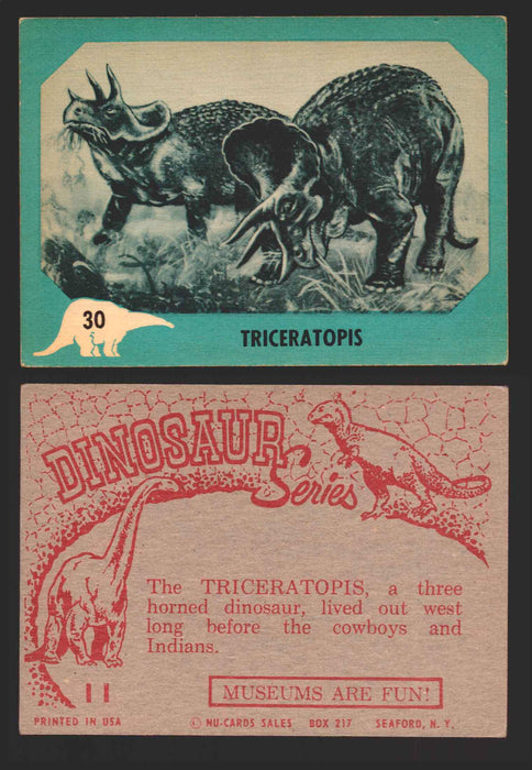 1961 Dinosaur Series Vintage Trading Card You Pick Singles #1-80 Nu Card 30	Triceratopis  - TvMovieCards.com