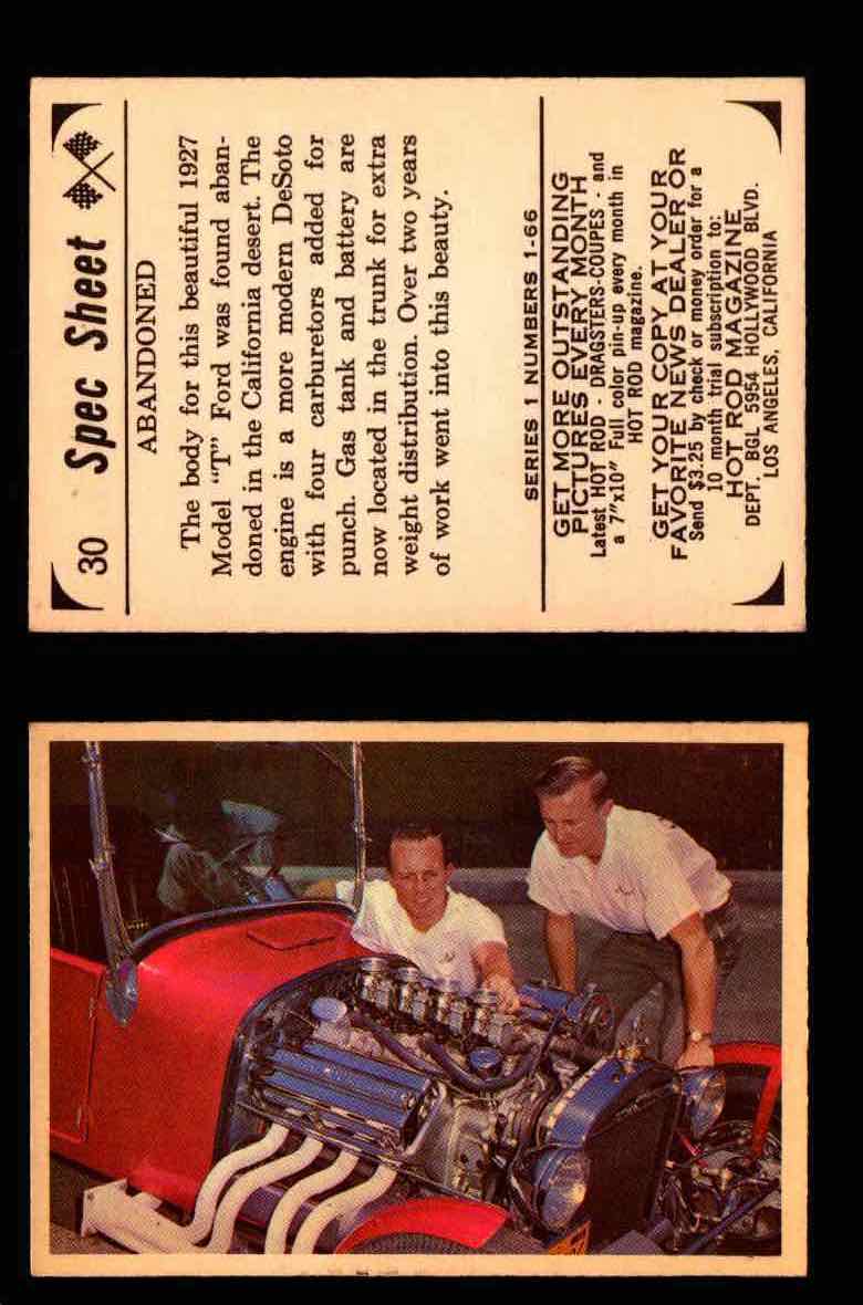 1965 Donruss Spec Sheet Vintage Hot Rods Trading Cards You Pick Singles #1-66 #30  - TvMovieCards.com