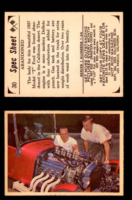 1965 Donruss Spec Sheet Vintage Hot Rods Trading Cards You Pick Singles #1-66 #30  - TvMovieCards.com