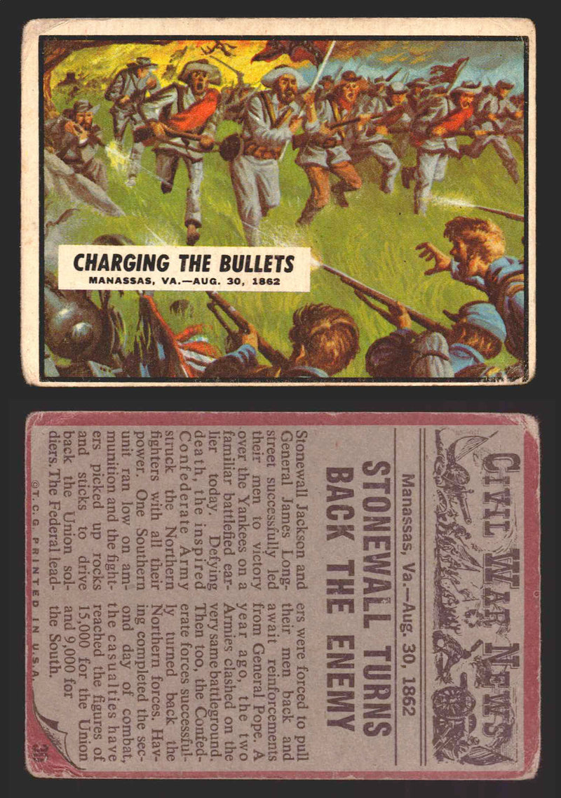 1962 Civil War News Topps TCG Trading Card You Pick Single Cards #1 - 88 30   Charging the Bullets  - TvMovieCards.com