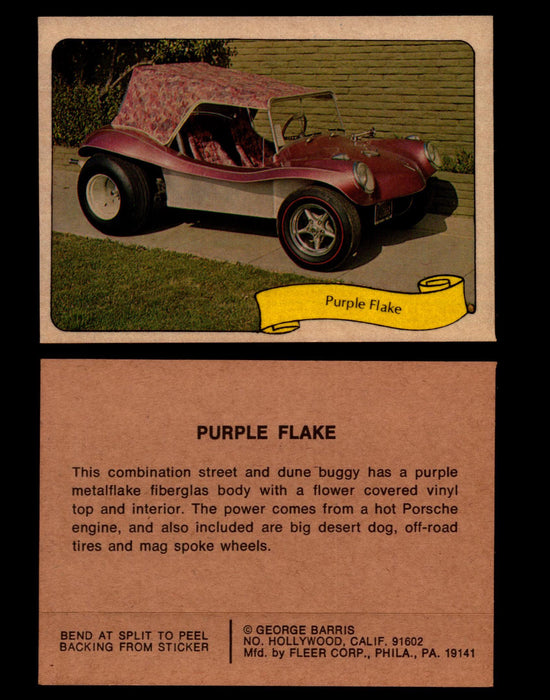 Kustom Cars - Series 2 George Barris 1975 Fleer Sticker Vintage Cards You Pick S #31 Purple Flake  - TvMovieCards.com