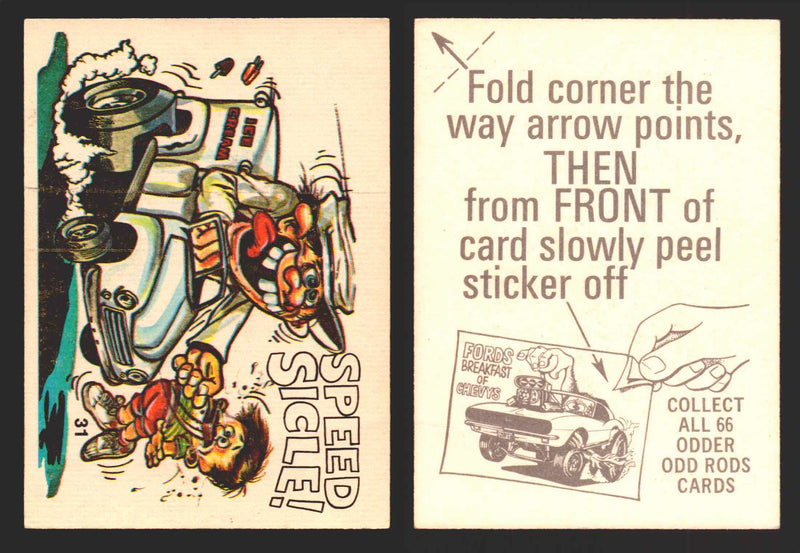 1970 Odder Odd Rods Donruss Vintage Trading Cards #1-66 You Pick Singles 31   Speed Sicle!  - TvMovieCards.com