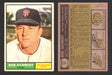 1961 Topps Baseball Trading Card You Pick Singles #1-#99 VG/EX #	31 Bob Schmidt - San Francisco Giants  - TvMovieCards.com