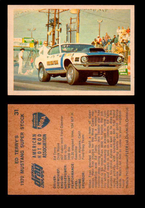 AHRA Official Drag Champs 1971 Fleer Canada Trading Cards You Pick Singles #1-63 31   Ed Terry's                                       1970 Mustang Super Stock  - TvMovieCards.com