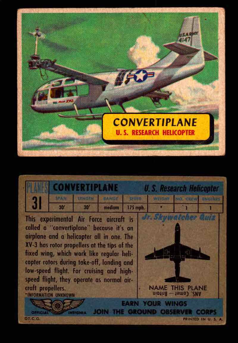 1957 Planes Series I Topps Vintage Card You Pick Singles #1-60 #31  - TvMovieCards.com