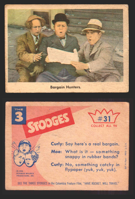 1959 Three 3 Stooges Fleer Vintage Trading Cards You Pick Singles #1-96 #31  - TvMovieCards.com