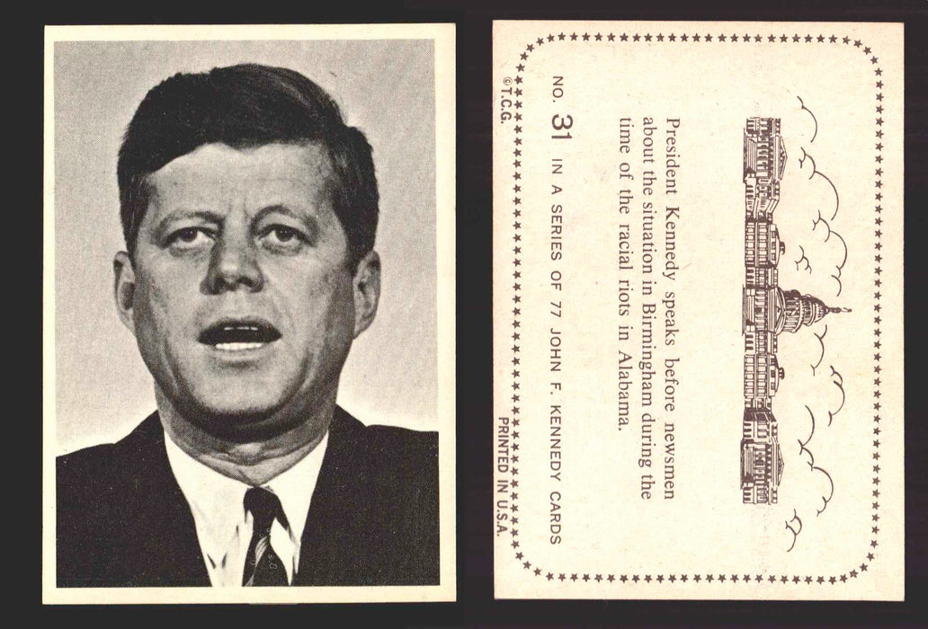 1964 The Story of John F. Kennedy JFK Topps Trading Card You Pick Singles #1-77 #31  - TvMovieCards.com