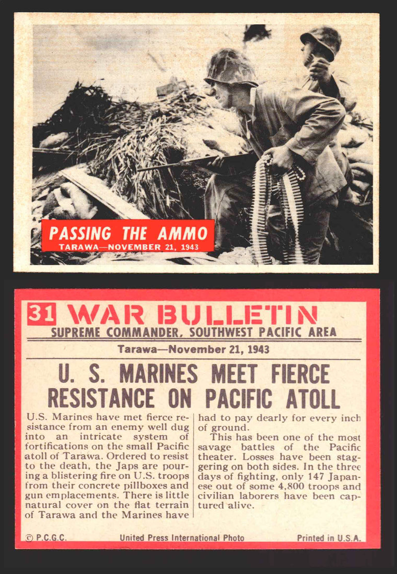 1965 War Bulletin Philadelphia Gum Vintage Trading Cards You Pick Singles #1-88 31   Passing The Ammo  - TvMovieCards.com