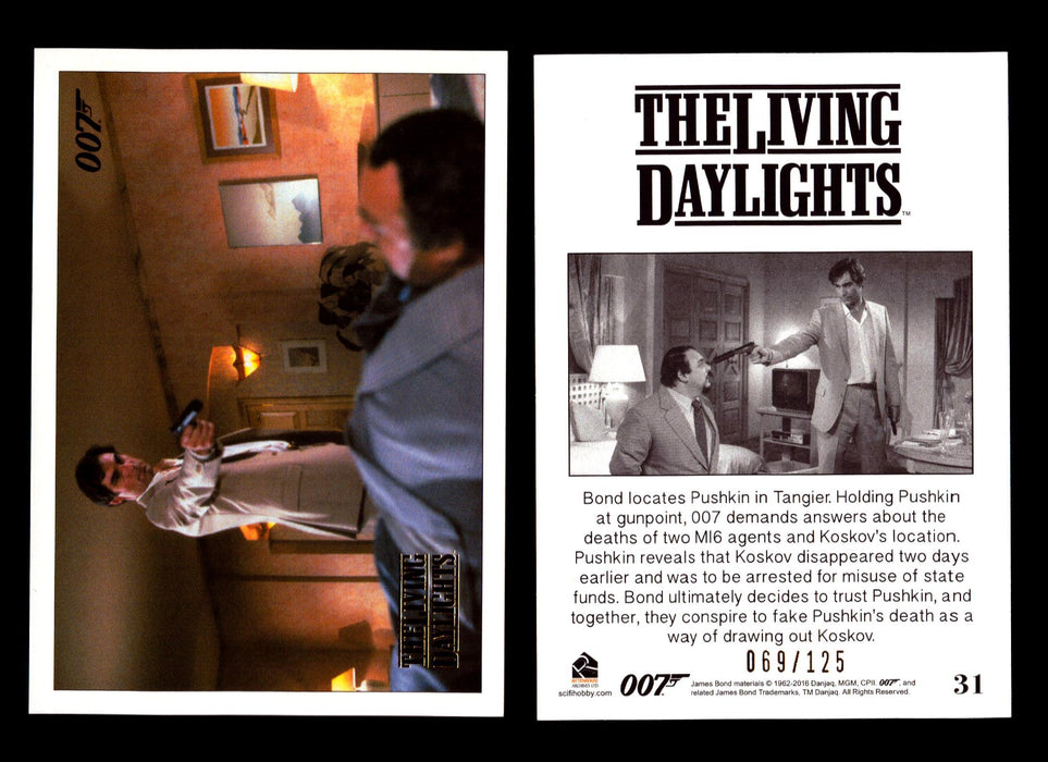 James Bond Archives The Living Daylights Gold Parallel Card You Pick Single 1-55 #31  - TvMovieCards.com