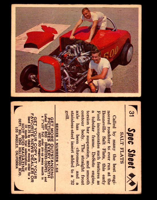 1965 Donruss Spec Sheet Vintage Hot Rods Trading Cards You Pick Singles #1-66 #31  - TvMovieCards.com