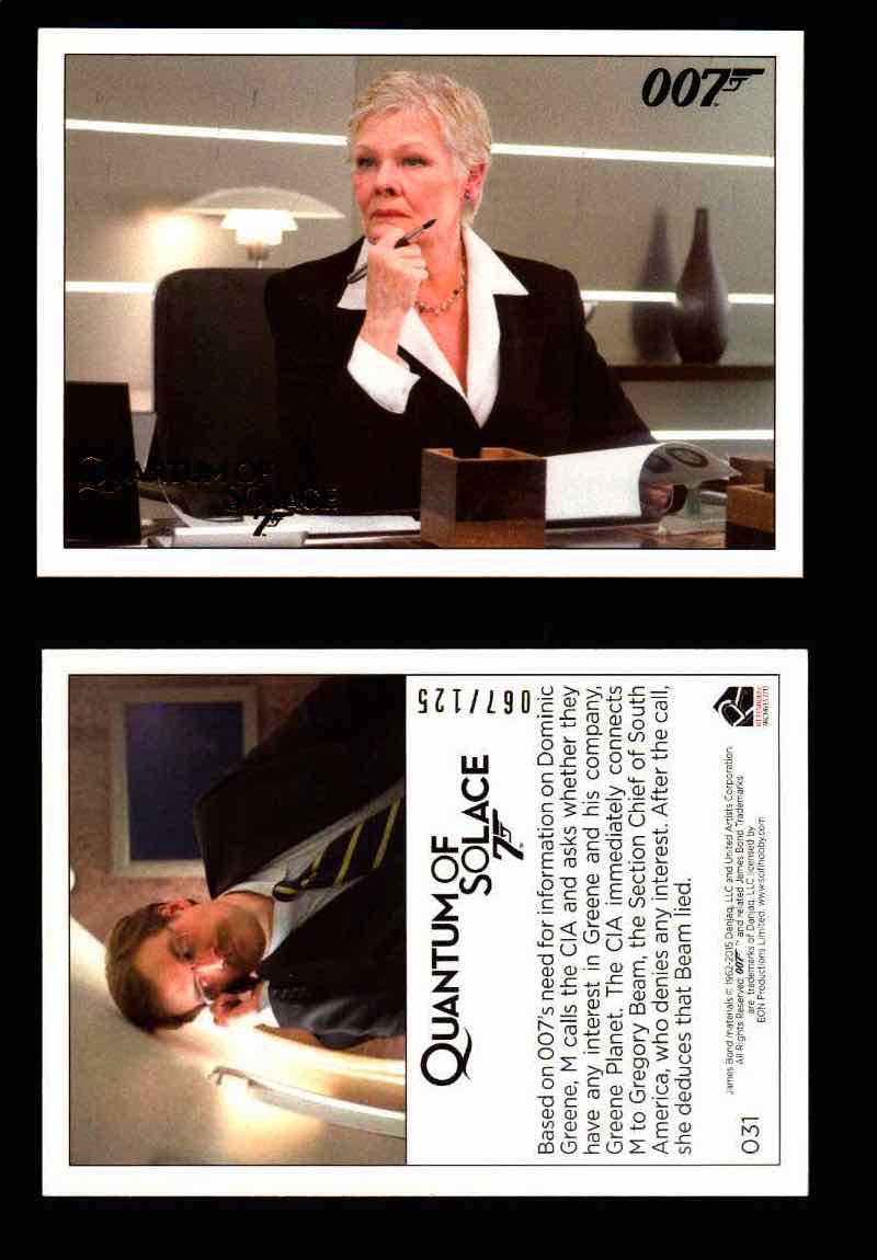 James Bond Archives Quantum of Solace Gold Parallel You Pick Single Cards #1-90 #31  - TvMovieCards.com