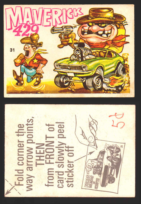 1970 Odd Rods All Stars Sticker Trading Card Donruss #1-#66 You Pick Singles   - TvMovieCards.com
