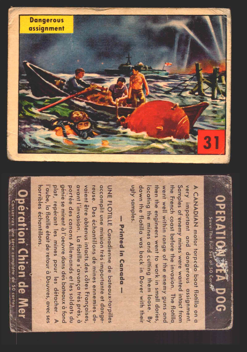 1954 Parkhurst Operation Sea Dogs You Pick Single Trading Cards #1-50 V339-9 31 Dangerous Assignment  - TvMovieCards.com