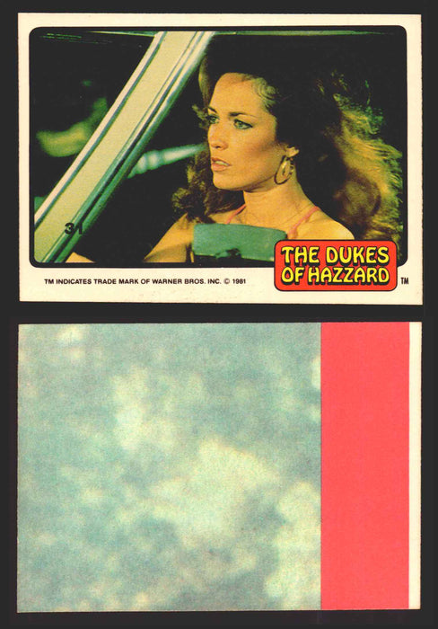 1981 Dukes of Hazzard Sticker Trading Cards You Pick Singles #1-#66 Donruss 31   Daisy in a car  - TvMovieCards.com