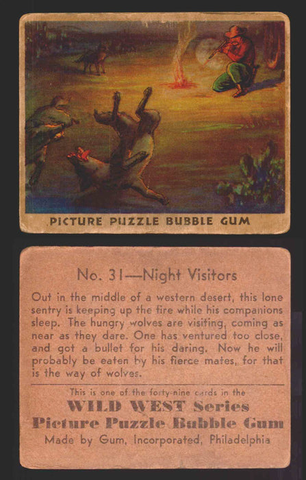 Wild West Series Vintage Trading Card You Pick Singles #1-#49 Gum Inc. 1933 31   Night Visitors  - TvMovieCards.com