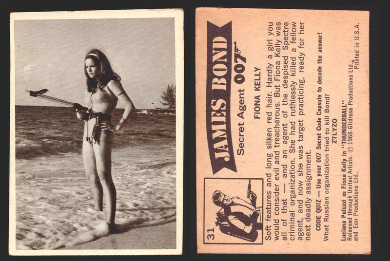 1966 James Bond 007 Thunderball Vintage Trading Cards You Pick Singles #1-66 31   Fiona Kelly  - TvMovieCards.com