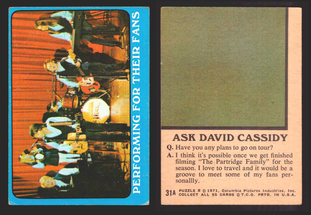 1971 The Partridge Family Series 2 Blue You Pick Single Cards #1-55 Topps USA 31A  - TvMovieCards.com