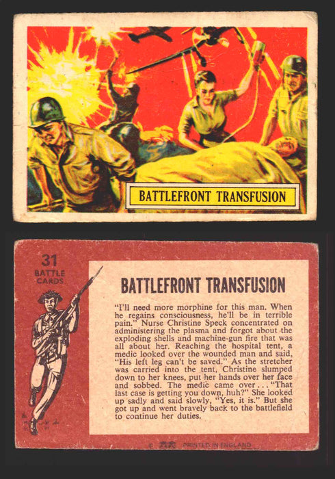 1965 Battle World War II A&BC Vintage Trading Card You Pick Singles #1-#73 31   Battlefront Transfusion  - TvMovieCards.com