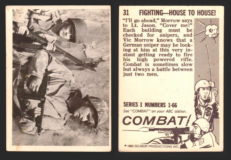 1963 Combat Series I Donruss Selmur Vintage Card You Pick Singles #1-66 31   Fighting - House to House!  - TvMovieCards.com