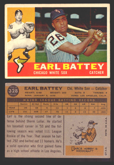 1960 Topps Baseball Trading Card You Pick Singles #250-#572 VG/EX 328 - Earl Battey  - TvMovieCards.com