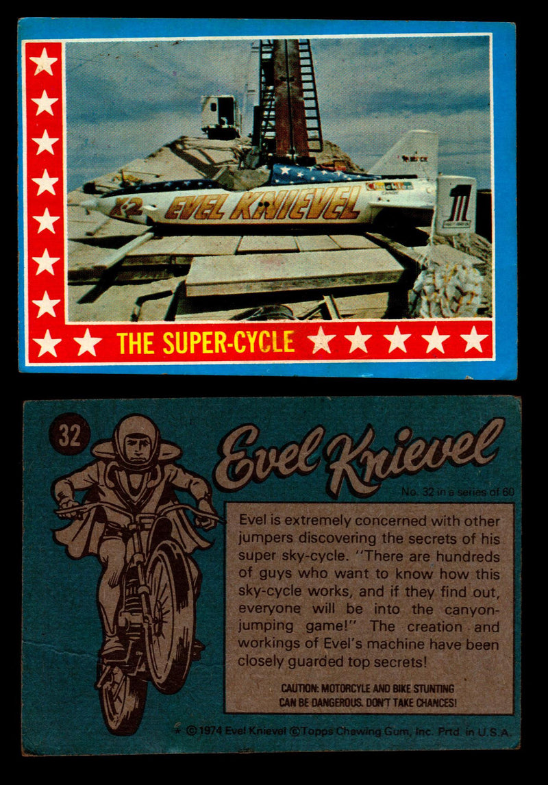 Evel Knievel Topps 1974 Vintage Trading Cards You Pick Singles #1-60 #32  - TvMovieCards.com