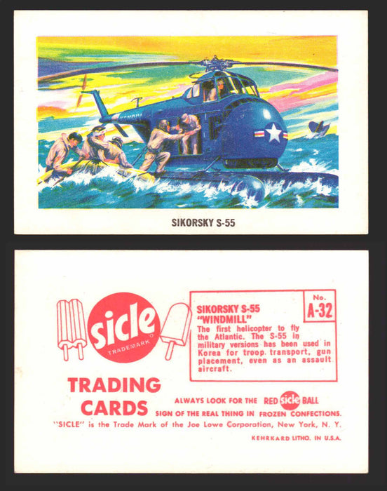 1959 Sicle Airplanes Joe Lowe Corp Vintage Trading Card You Pick Singles #1-#76 A-32	Sikorsky S-55  - TvMovieCards.com
