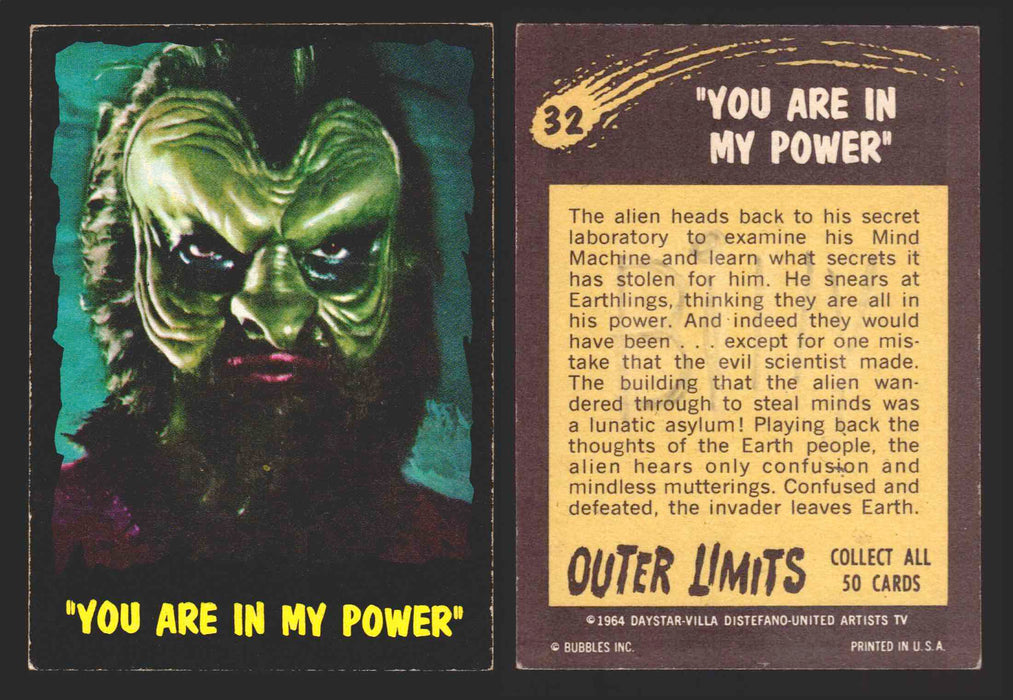 1964 Outer Limits Bubble Inc Vintage Trading Cards #1-50 You Pick Singles #32  - TvMovieCards.com
