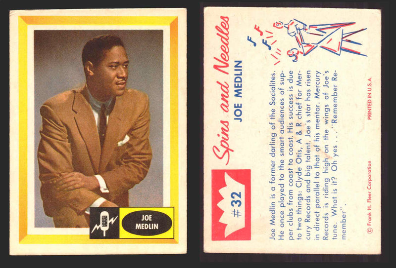 1960 Spins and Needles Vintage Trading Cards You Pick Singles #1-#80 Fleer 32   Joe Medlin  - TvMovieCards.com