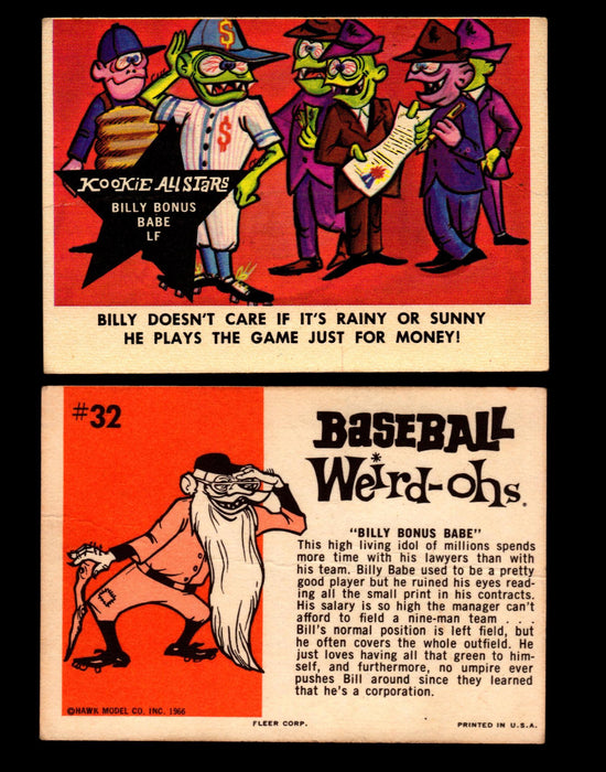 Weird-ohs BaseBall 1966 Fleer Vintage Card You Pick Singles #1-66 #32 Billy Bonus Babe  - TvMovieCards.com