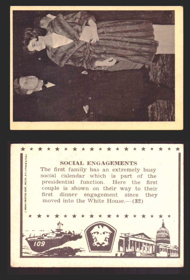 1963 John F. Kennedy JFK Rosan Trading Card You Pick Singles #1-66 32   Social Engagements  - TvMovieCards.com