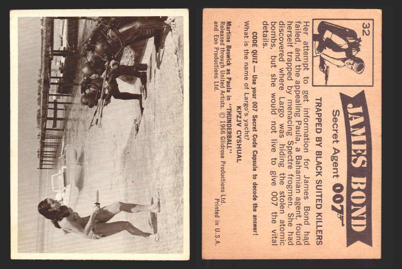 1966 James Bond 007 Thunderball Vintage Trading Cards You Pick Singles #1-66 32   Trapped By Black Suited Killers  - TvMovieCards.com