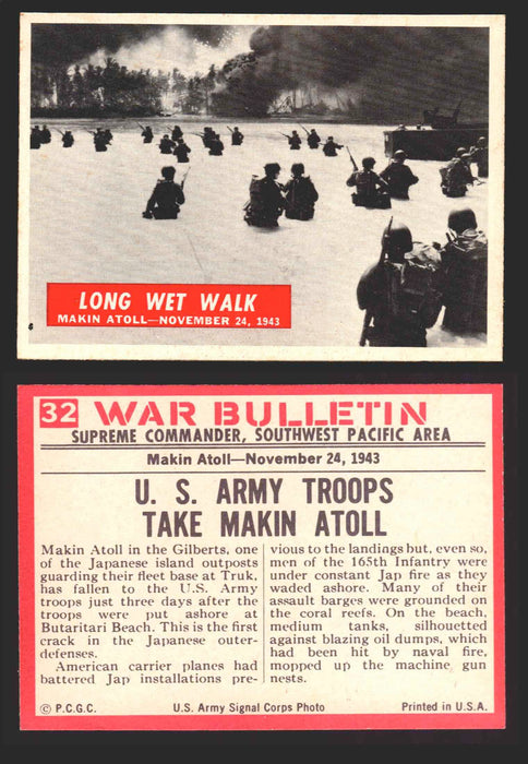 1965 War Bulletin Philadelphia Gum Vintage Trading Cards You Pick Singles #1-88 32   Long Wet Walk  - TvMovieCards.com