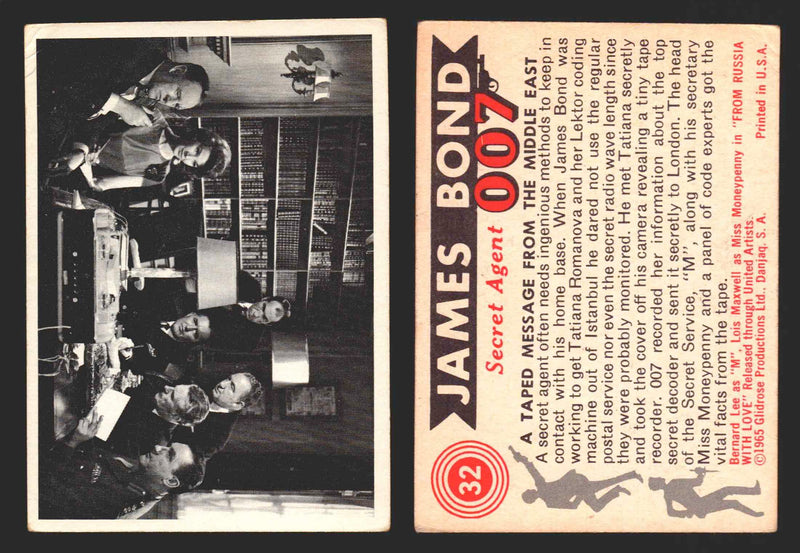 1965 James Bond 007 Glidrose Vintage Trading Cards You Pick Singles #1-66 32   A Taped Message From The Middle East  - TvMovieCards.com