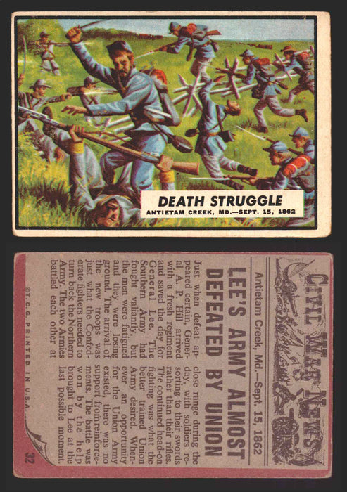 1962 Civil War News Topps TCG Trading Card You Pick Single Cards #1 - 88 32   Death Struggle  - TvMovieCards.com