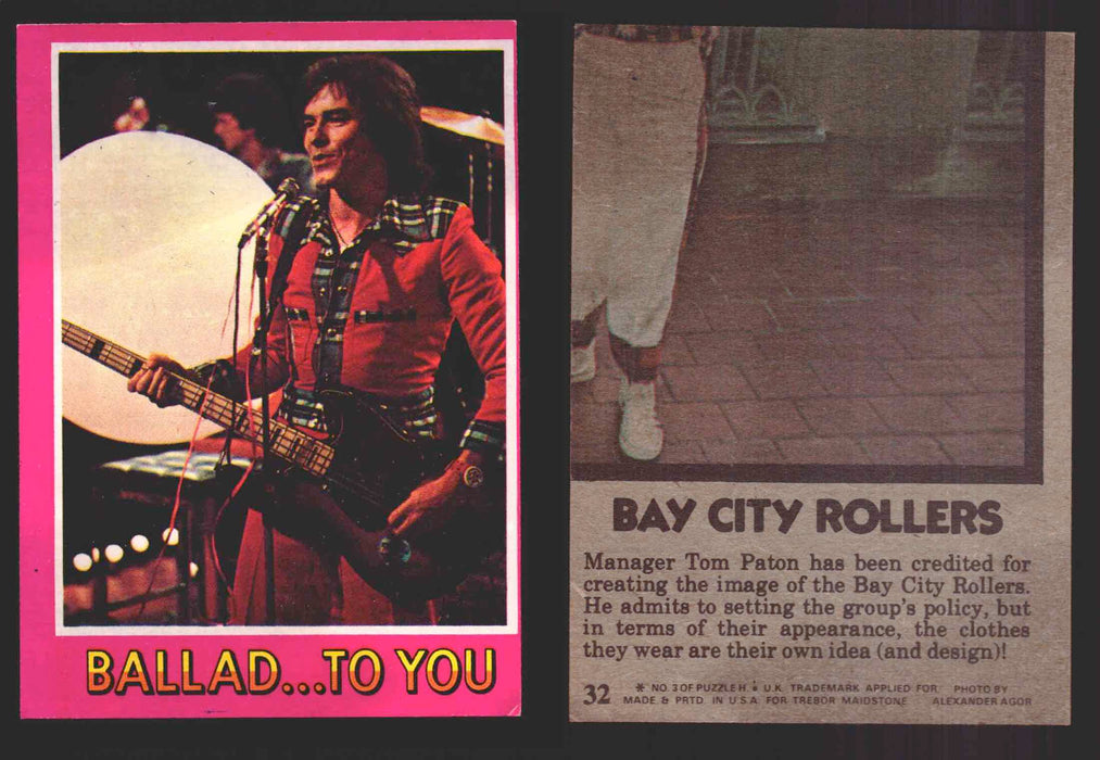 1975 Bay City Rollers Vintage Trading Cards You Pick Singles #1-66 Trebor 32   Ballad...To You  - TvMovieCards.com