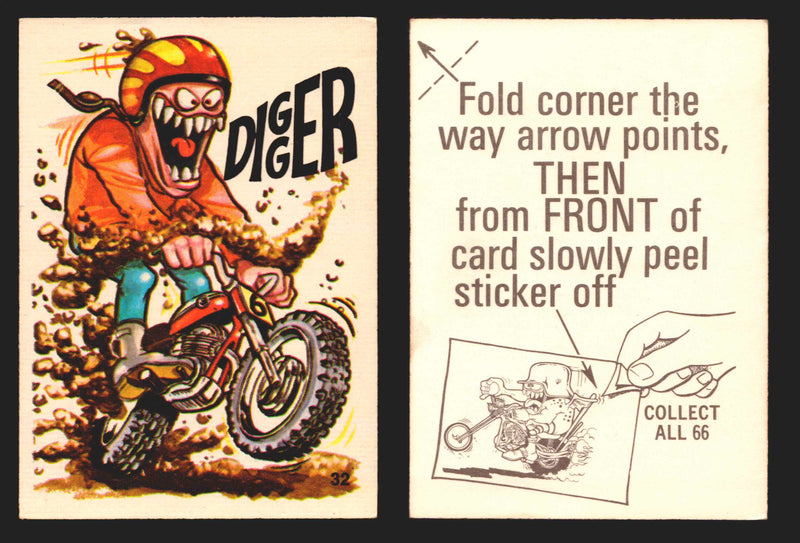 1972 Silly Cycles Donruss Vintage Trading Cards #1-66 You Pick Singles #32 Digger  - TvMovieCards.com
